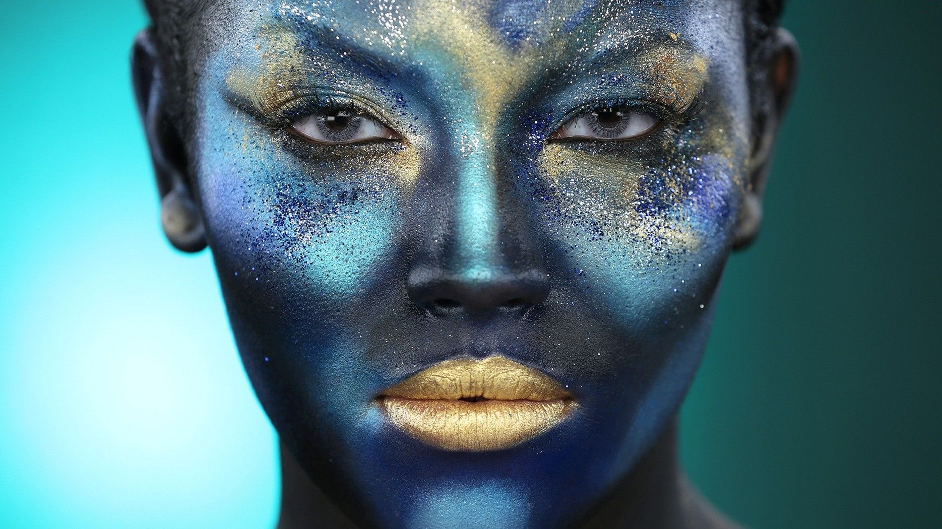 women, Glitter, Face, Face Paint, Makeup Wallpaper HD / Desktop and Mobile Background