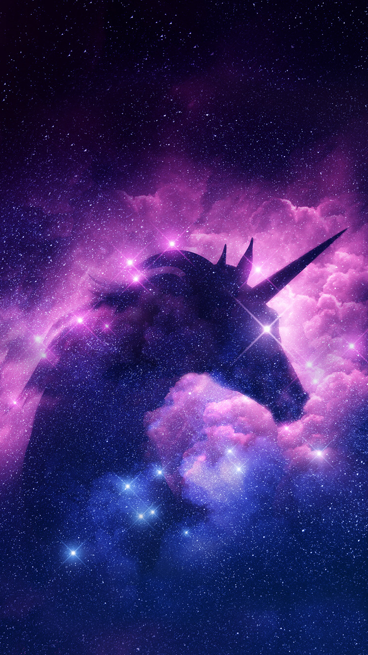 Unicorn in the sparkling purple stars. Cute galaxy wallpaper, Unicorn wallpaper cute, Galaxy wallpaper iphone