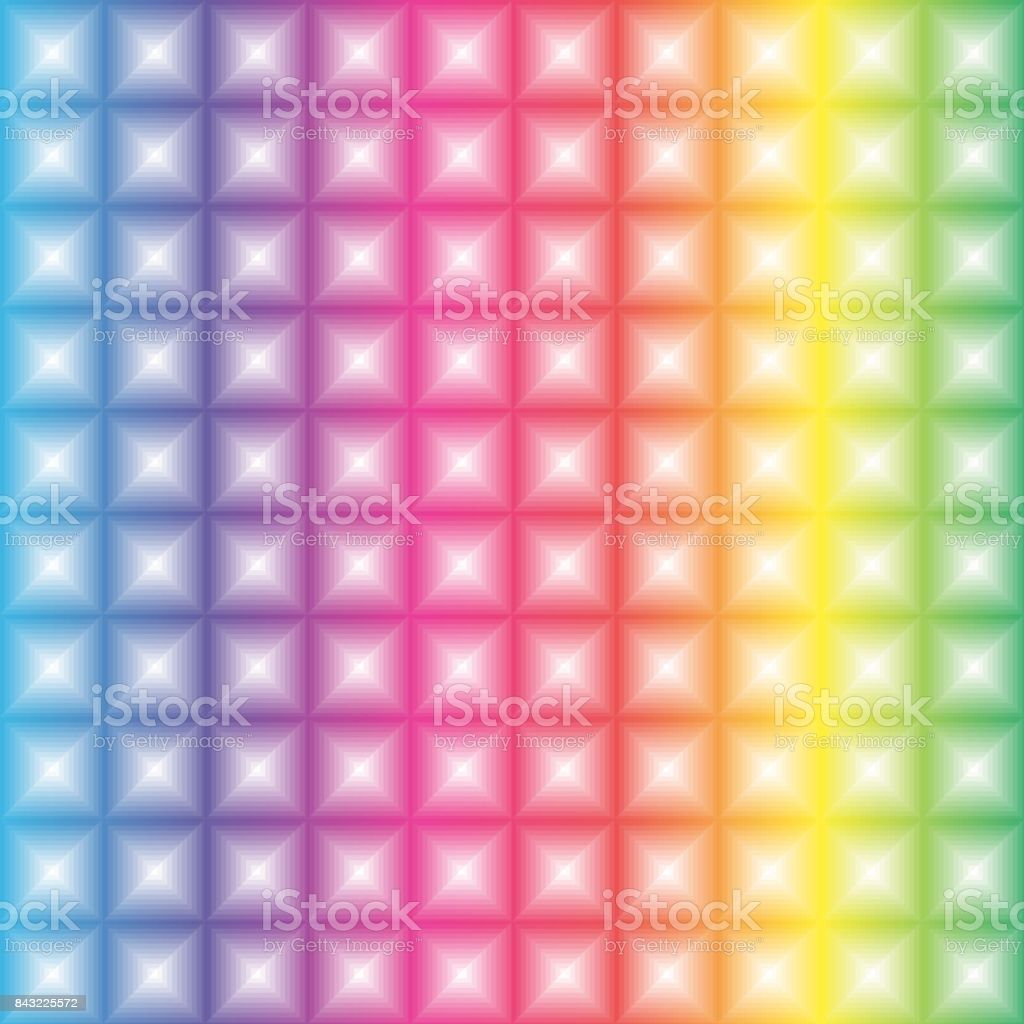 Colorful Rainbow Gradient With 3D Illusion Effect Square Light Pattern Stock Illustration Image Now