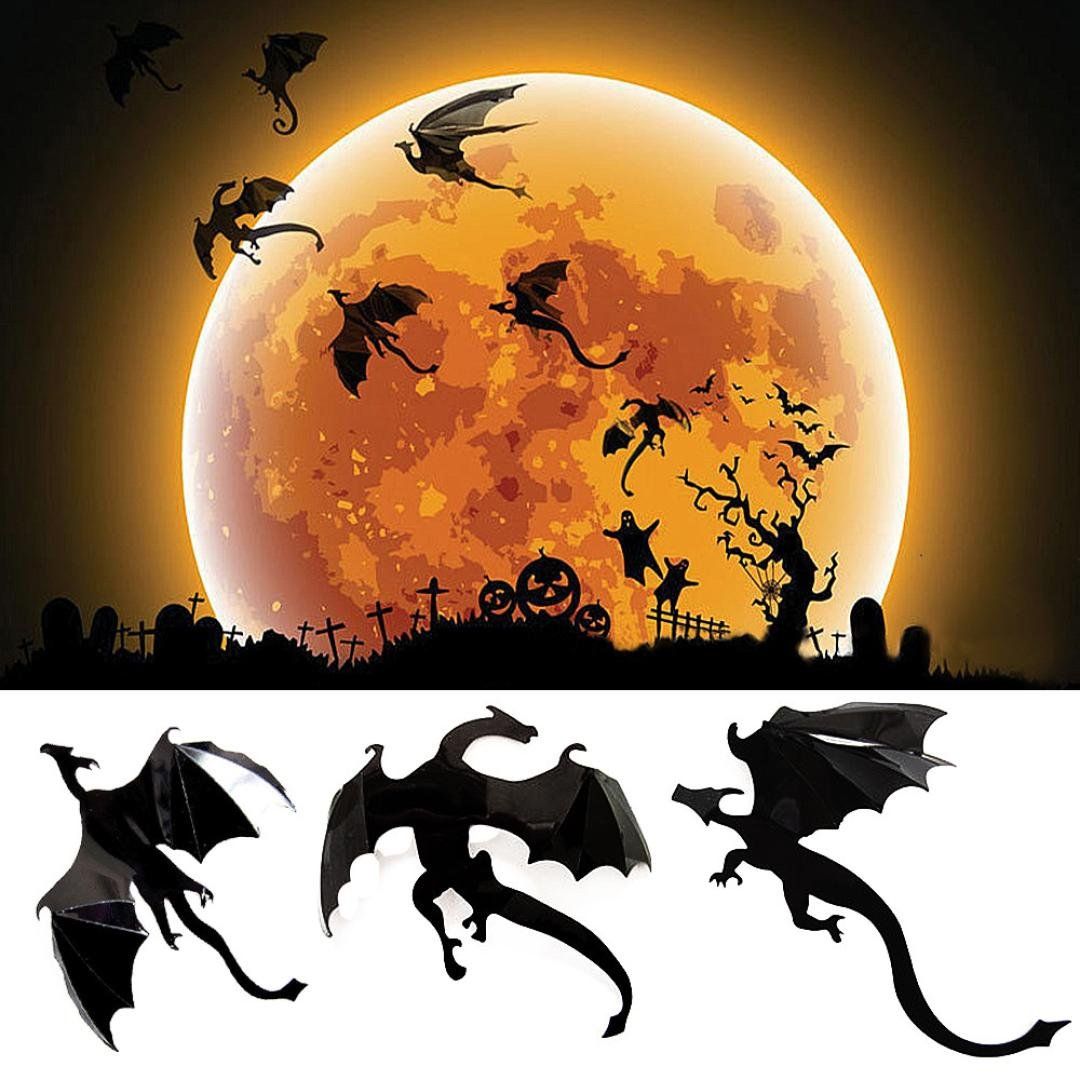 WensLTD Halloween 7Pcs Lot Gothic Wallpaper Stickers Game Power Inspired 3D Dragon Decoration (A): Amazon.in: Bags, Wallets & Luggage