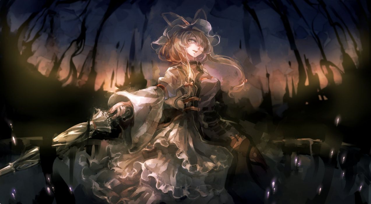 Touhou anime girl series witch dark umbrella wallpaperx1100