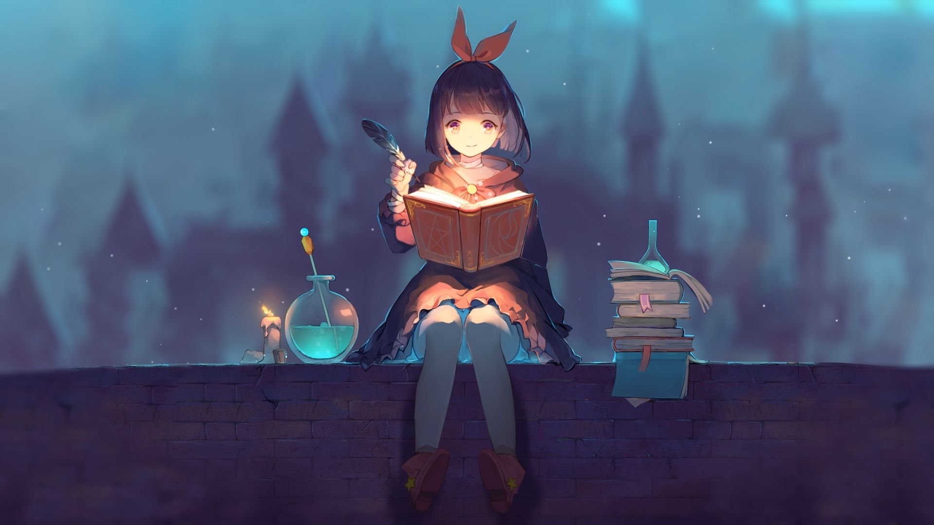 Studying Witch 魔女 [Wallpaper Engine Anime]. Anime wallpaper live, Anime wallpaper, Witch wallpaper