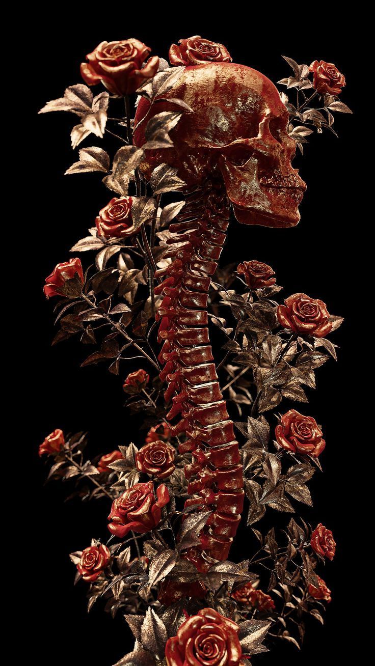 Darkly Elegant Digital Skull Art by Billelis. Skull art, Anatomy art, Skeleton art