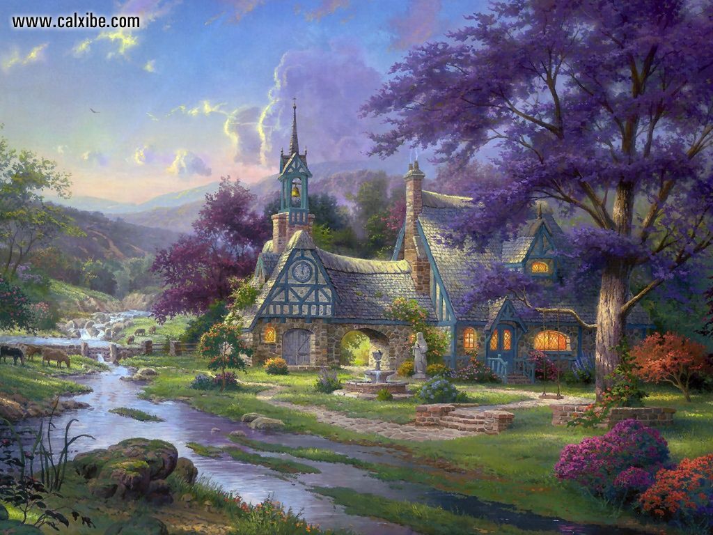 Cottages Wallpaper. Fairy Tale Cottages Wallpaper, Vacation Cottages Background and Enchanted Forest Cottages Wallpaper