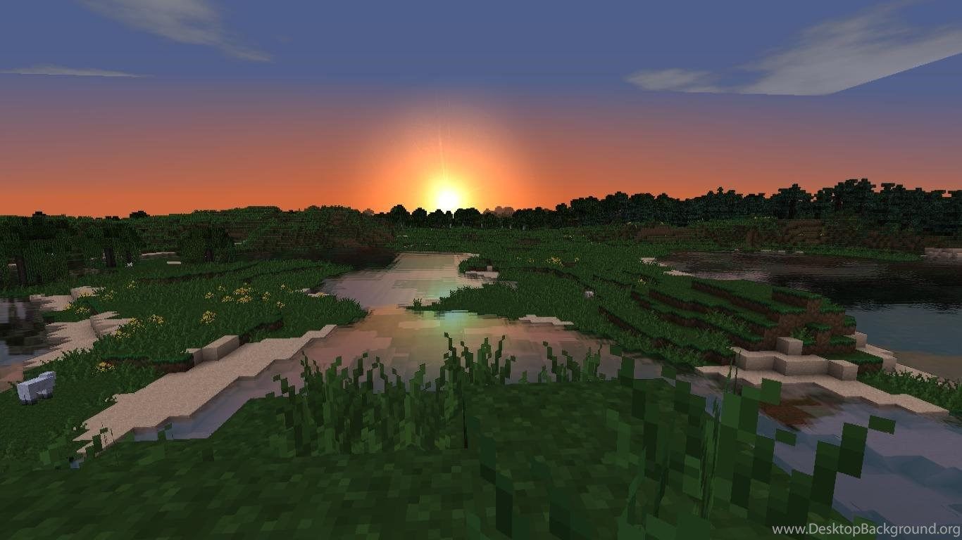 Papercraft Minecraft Sunset Background Desktop Background