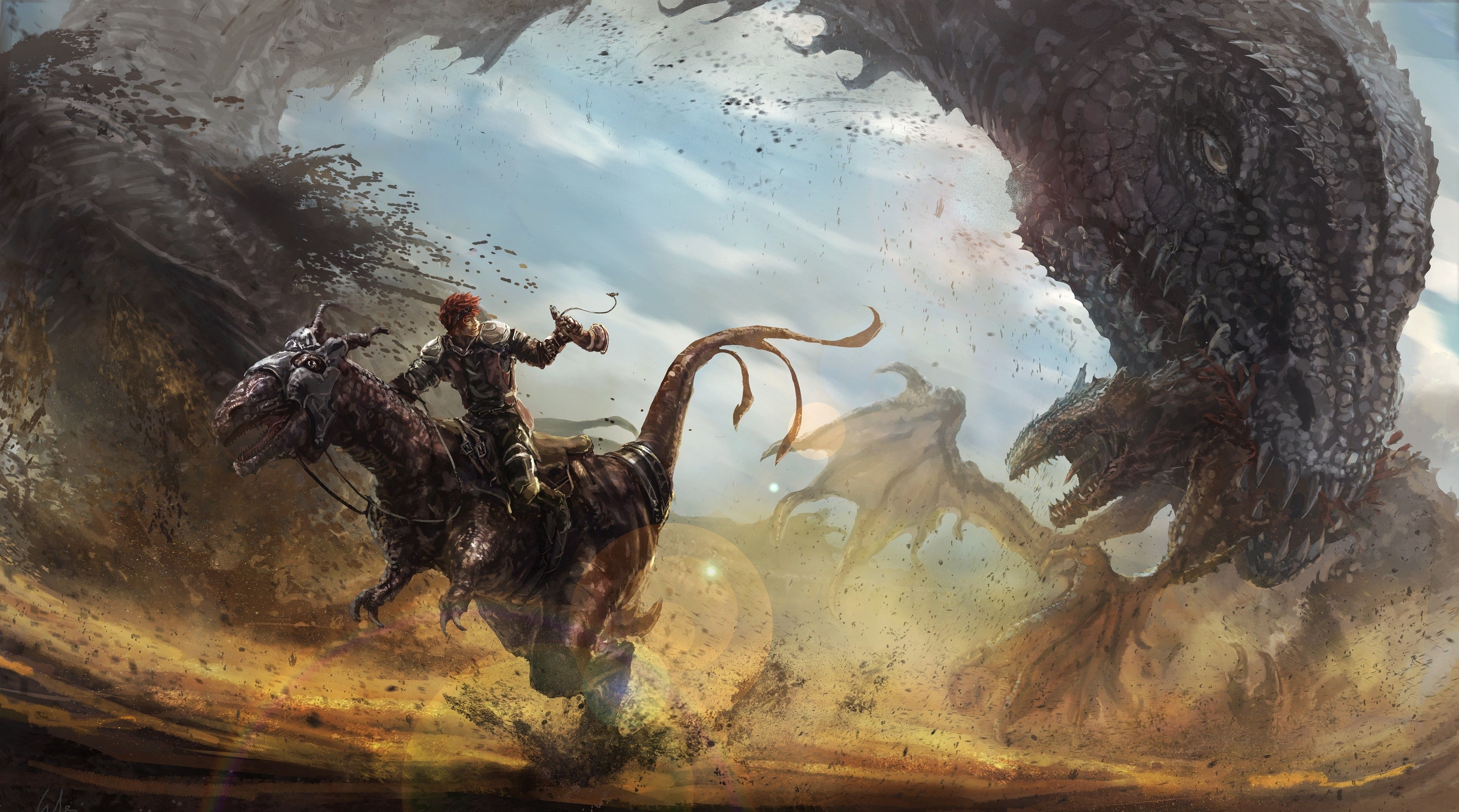 #artwork, #dragon, #fantasy art, #dinosaurs, wallpaper. Mocah.org HD Desktop Wallpaper
