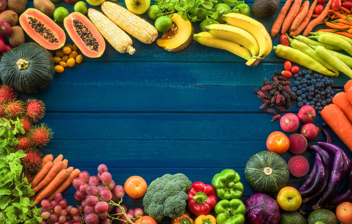 Wallpaper background, Fruit, vegetables, cuts image for desktop, section еда