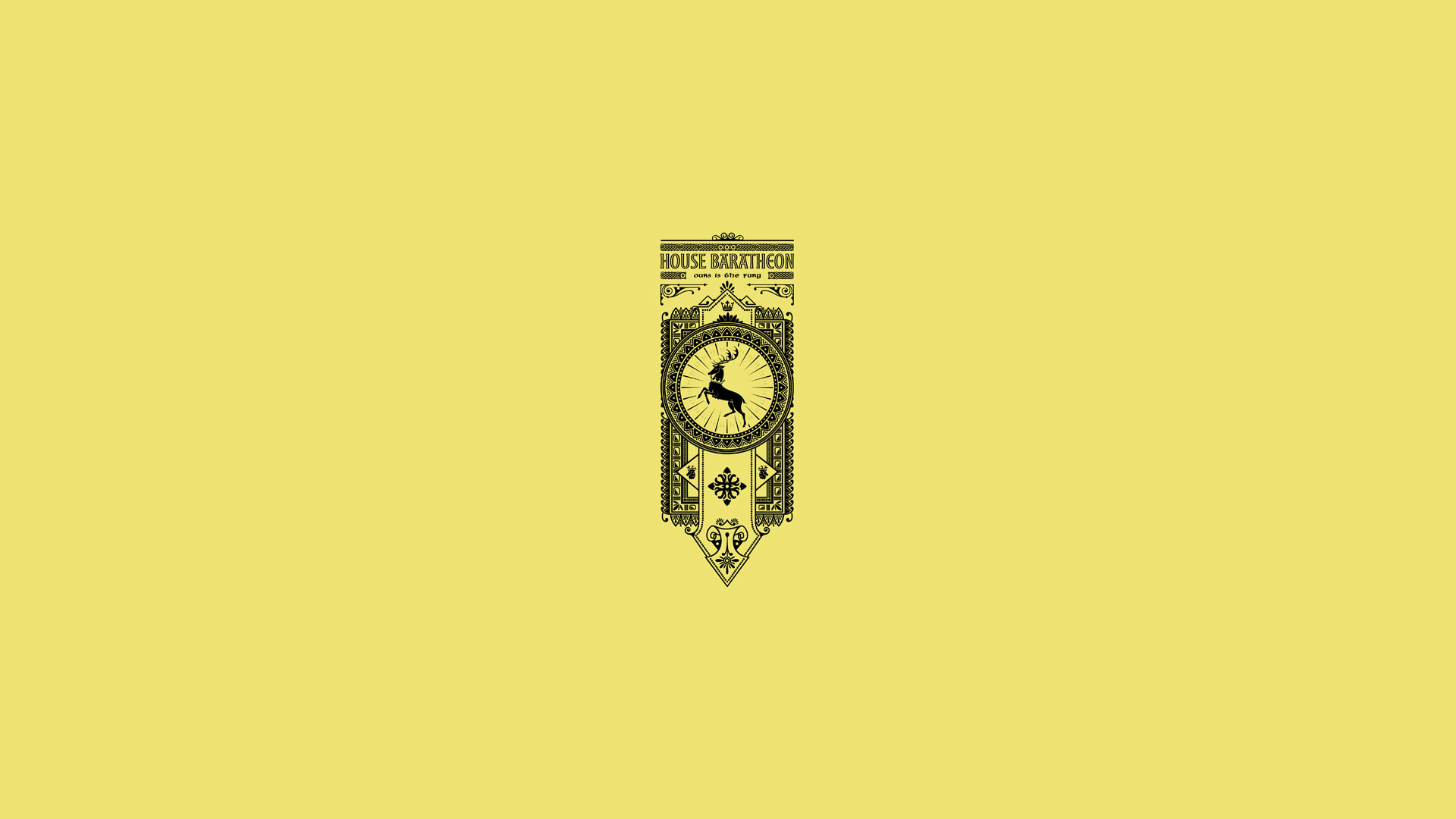 Game of Thrones Song of Ice and Fire Baratheon Minimal Yellow wallpaperx1080