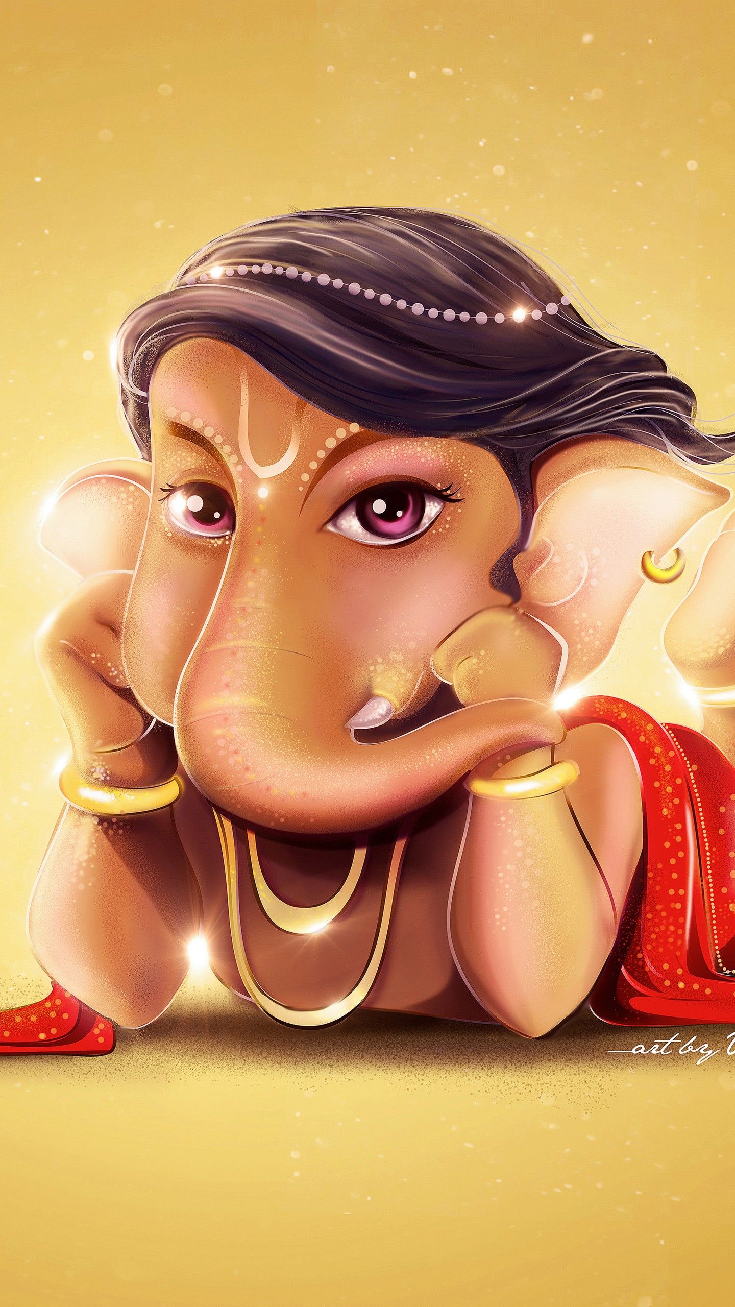 Cute Lord Ganesha HD 4K Wallpaper