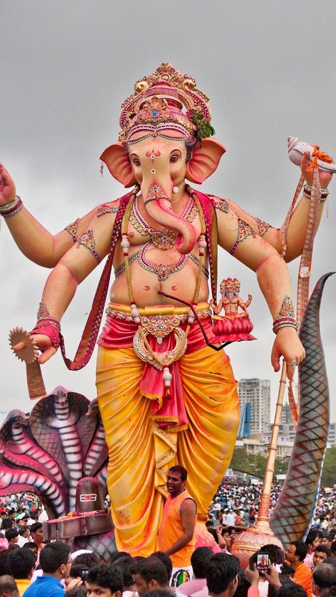Lord Ganesha the biggest celebration HD mobile wallpaper
