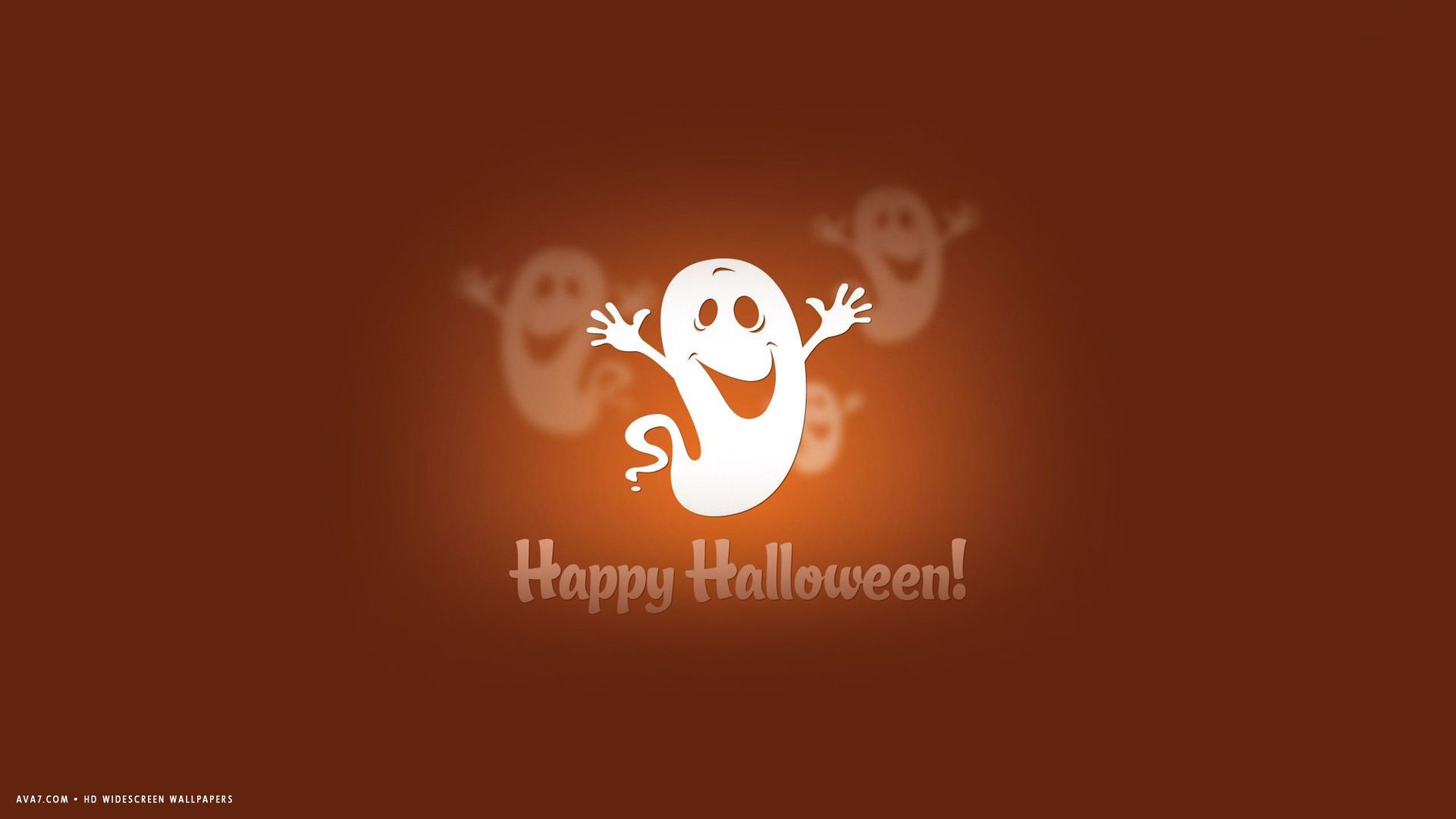 happy halloween funny ghosts simple holiday HD widescreen wallpaper / holidays background