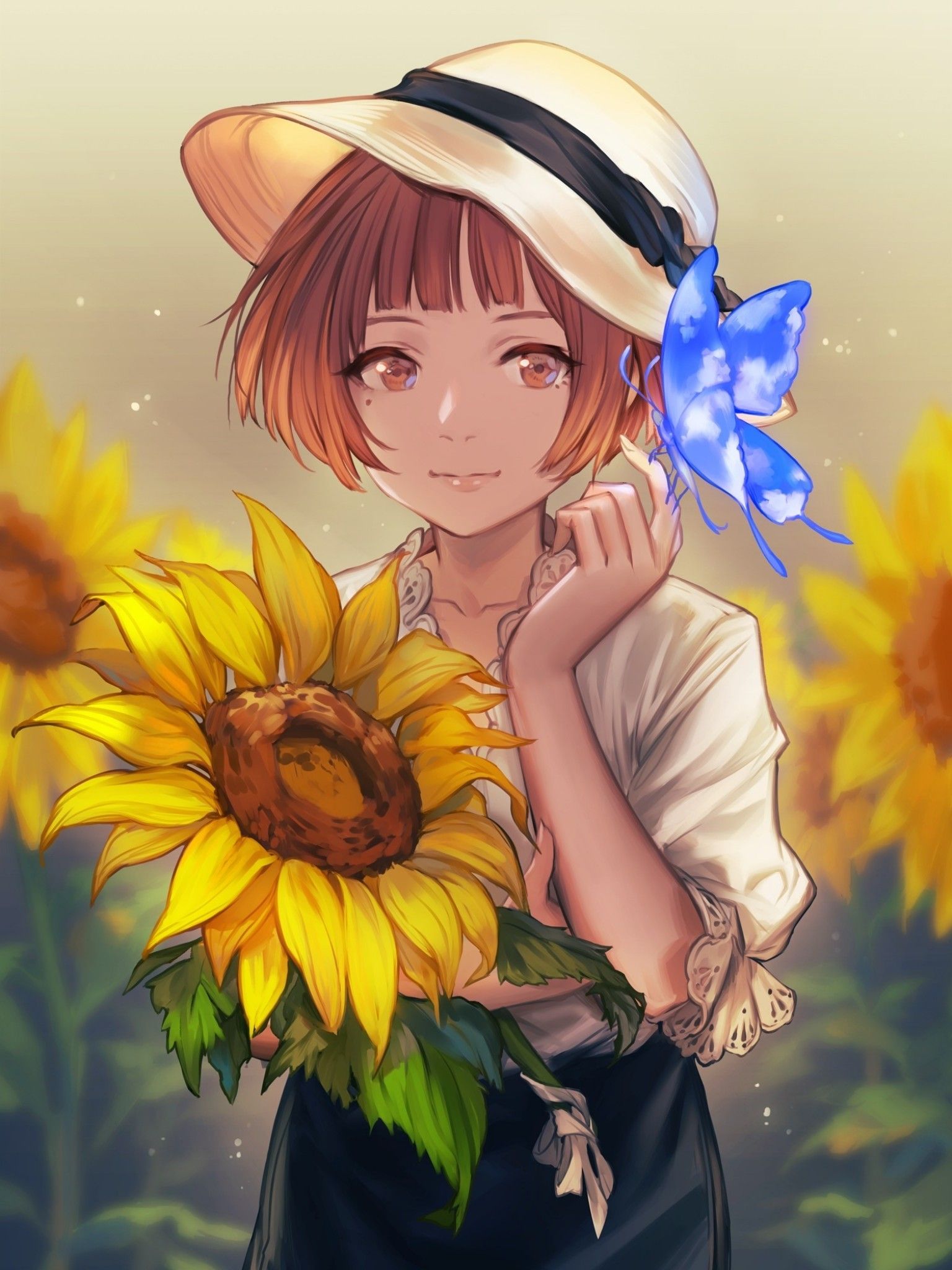 Britt on Twitter, anime sunflowers HD wallpaper | Pxfuel