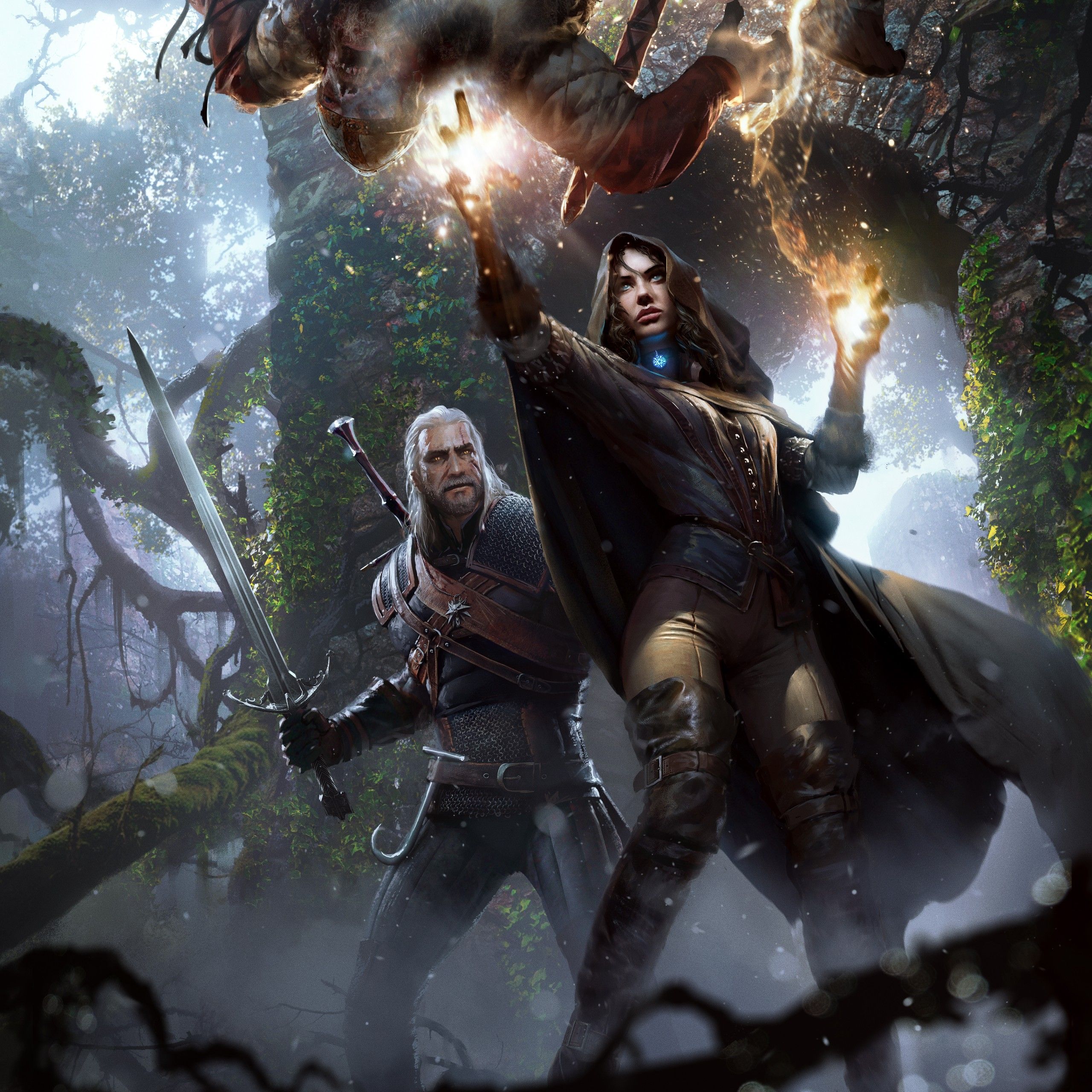 Wallpaper The Witcher 3: Wild Hunt, Yennefer, Geralt, 5K, Games,. Wallpaper for iPhone, Android, Mobile and Desktop
