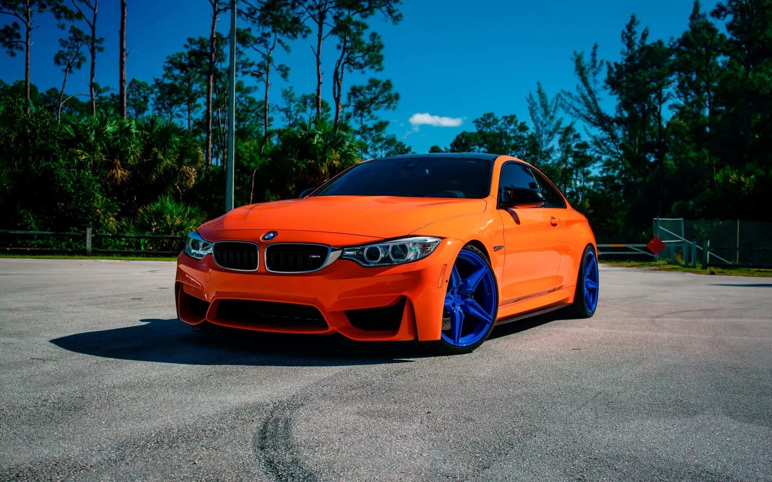 Download Wallpaper Tuning, Bmw M Orange Bmw, Blue Discs, Incurve, Wheels, Lp 5 For Desktop With Resolution 2560x1600. High Quality HD Picture Wallpaper