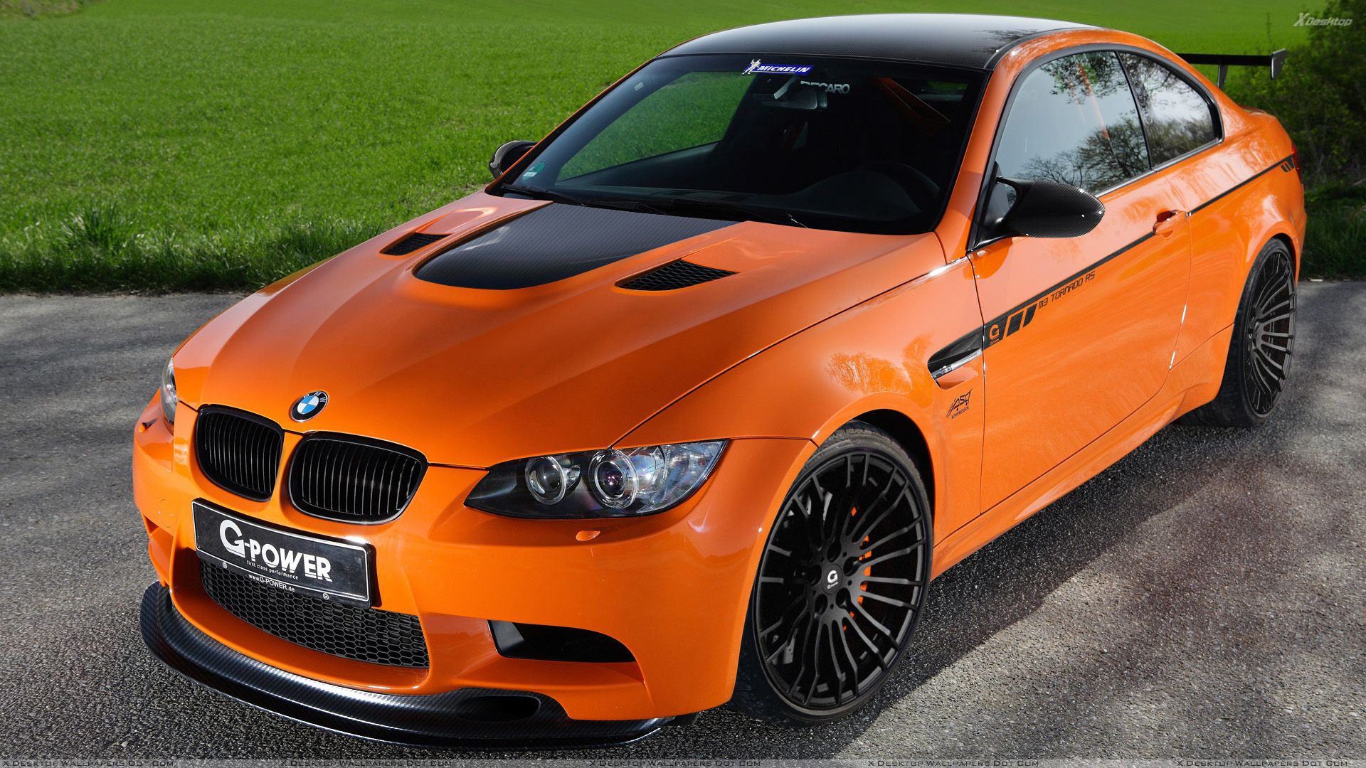 G Power BMW M3 Tornado RS Front Top Pose In Orange Wallpaper
