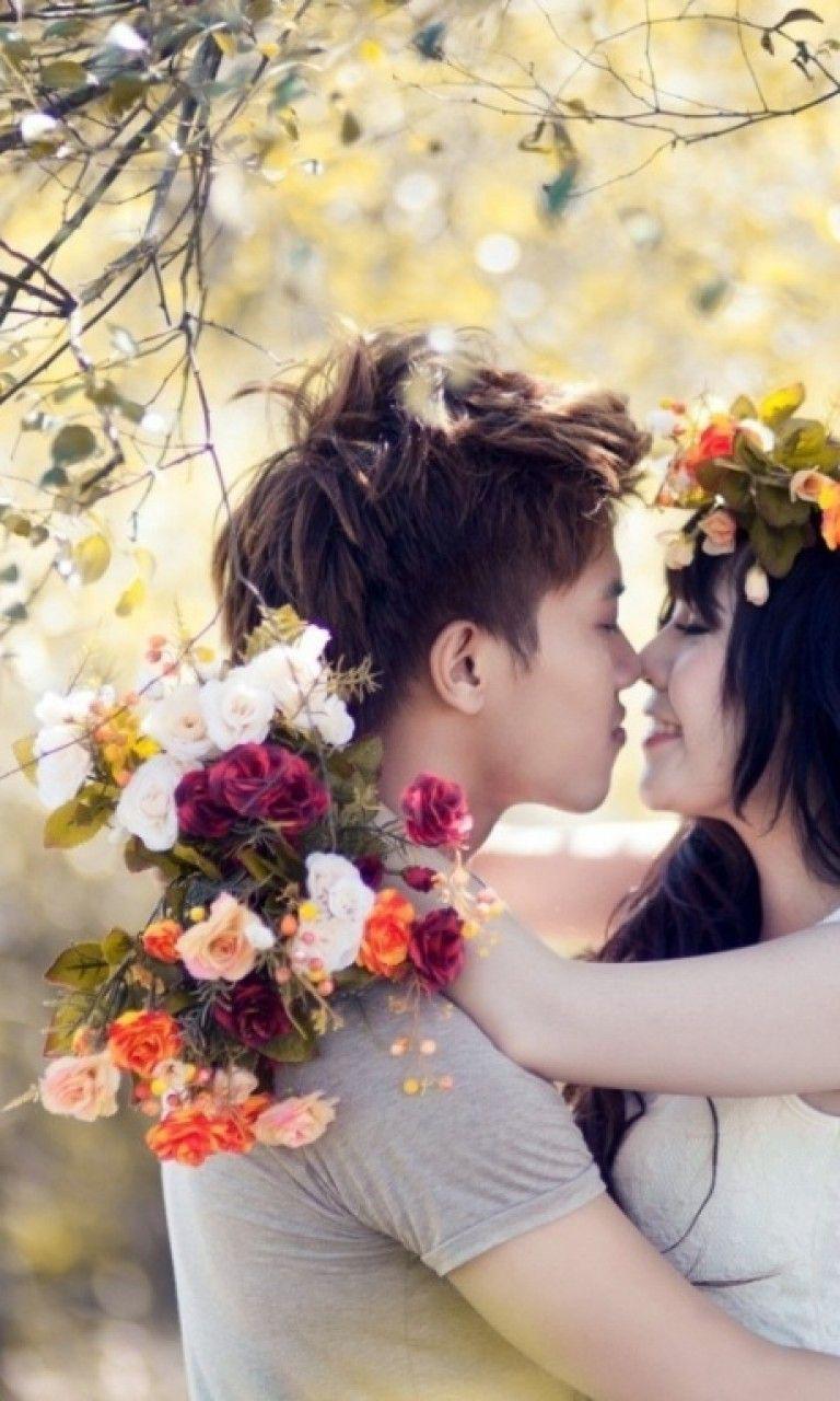 Kiss is the Key of Love Couple Mobile Wallpaper Mobile