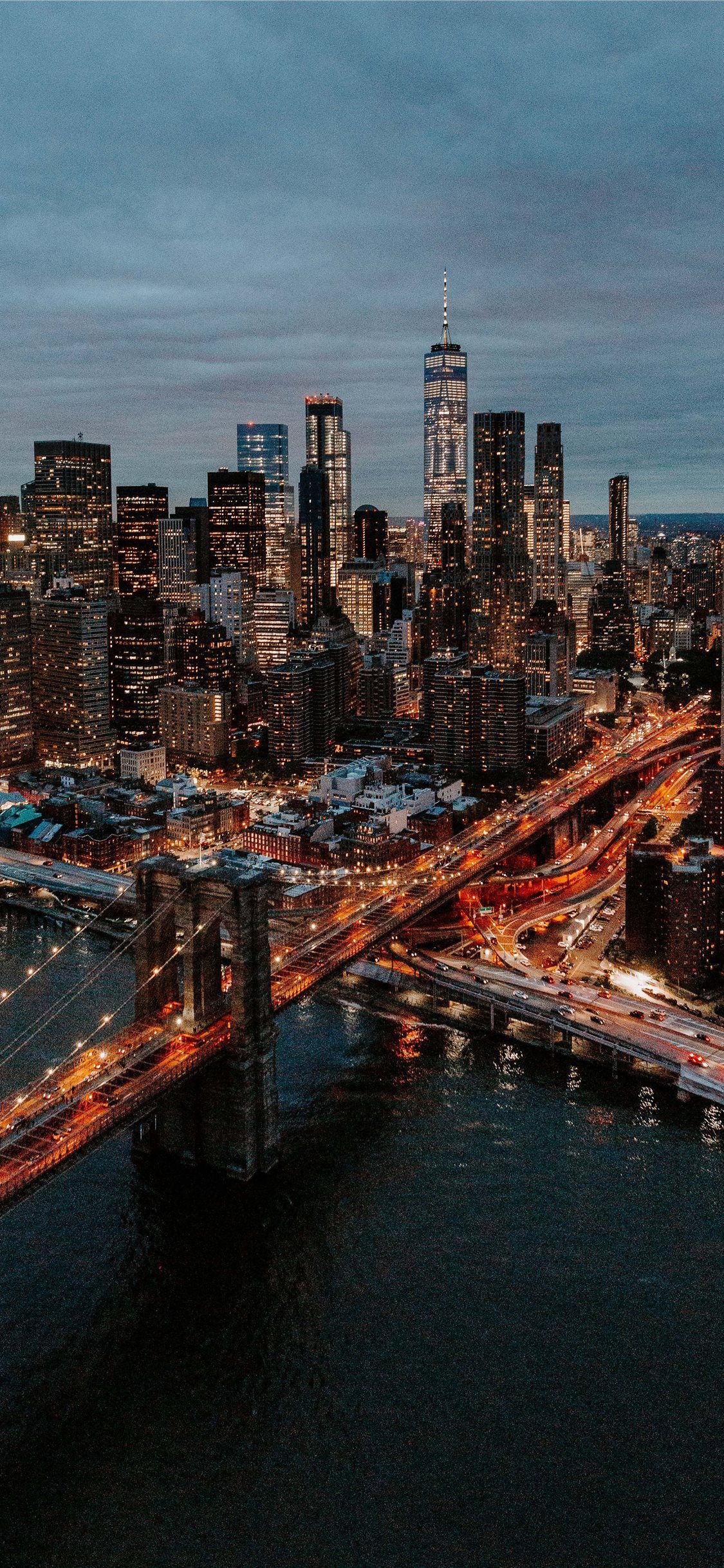 Free download the aerial photography of buildings and bridge wallpaper , beaty your iphone. #scenery #ci. City aesthetic, New york wallpaper, New york city travel