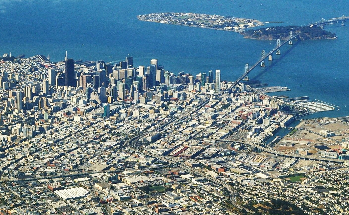 Free download Aerial view of San Francisco San Francisco The City Picture [1410x871] for your Desktop, Mobile & Tablet. Explore Aerial America Wallpaper. NASA iPhone Wallpaper, Aerial Photography Wallpaper