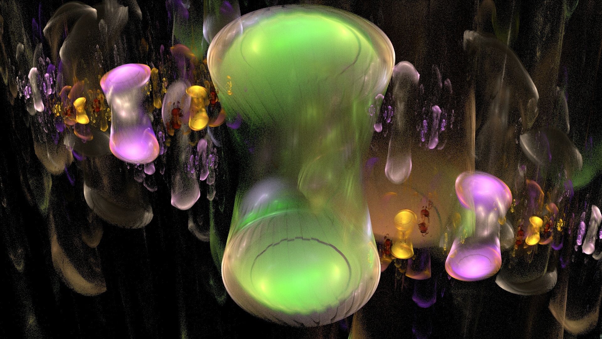 3D, wallpaper, alien, balloons, abstract