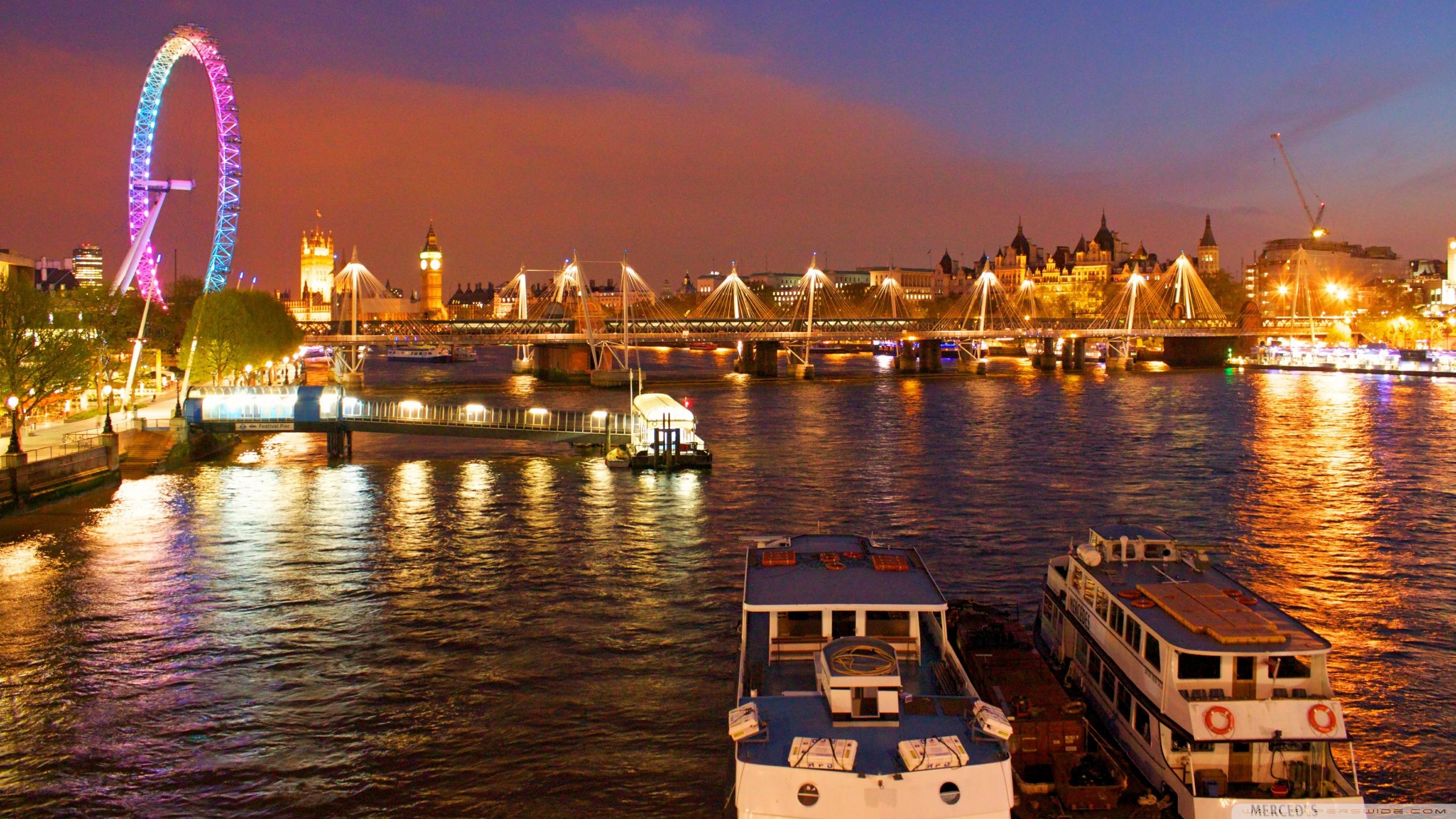 London Eye River Thames Wallpaper