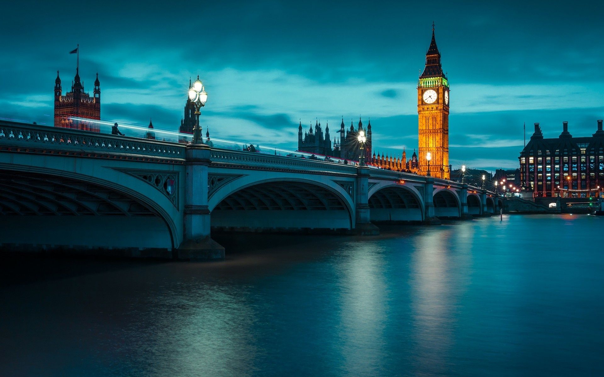 Night Big Ben And The Thames River England Wallpaper