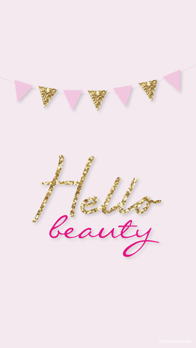 Hello Beauty! Simple Pink Gold iPhone Lock Wallpaper. Locked wallpaper, Pink wallpaper, Gold iphone