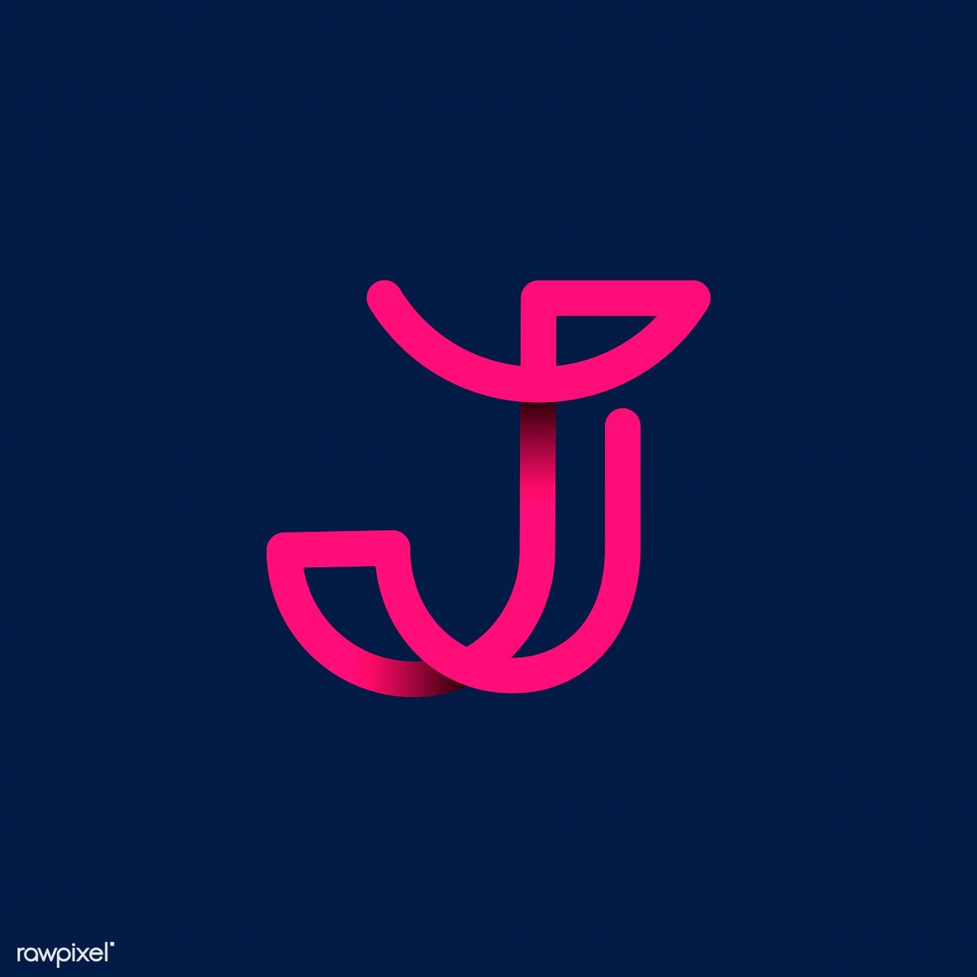 Retro pink letter J vector. free image / wan. Letter j design, Lettering, Letter j