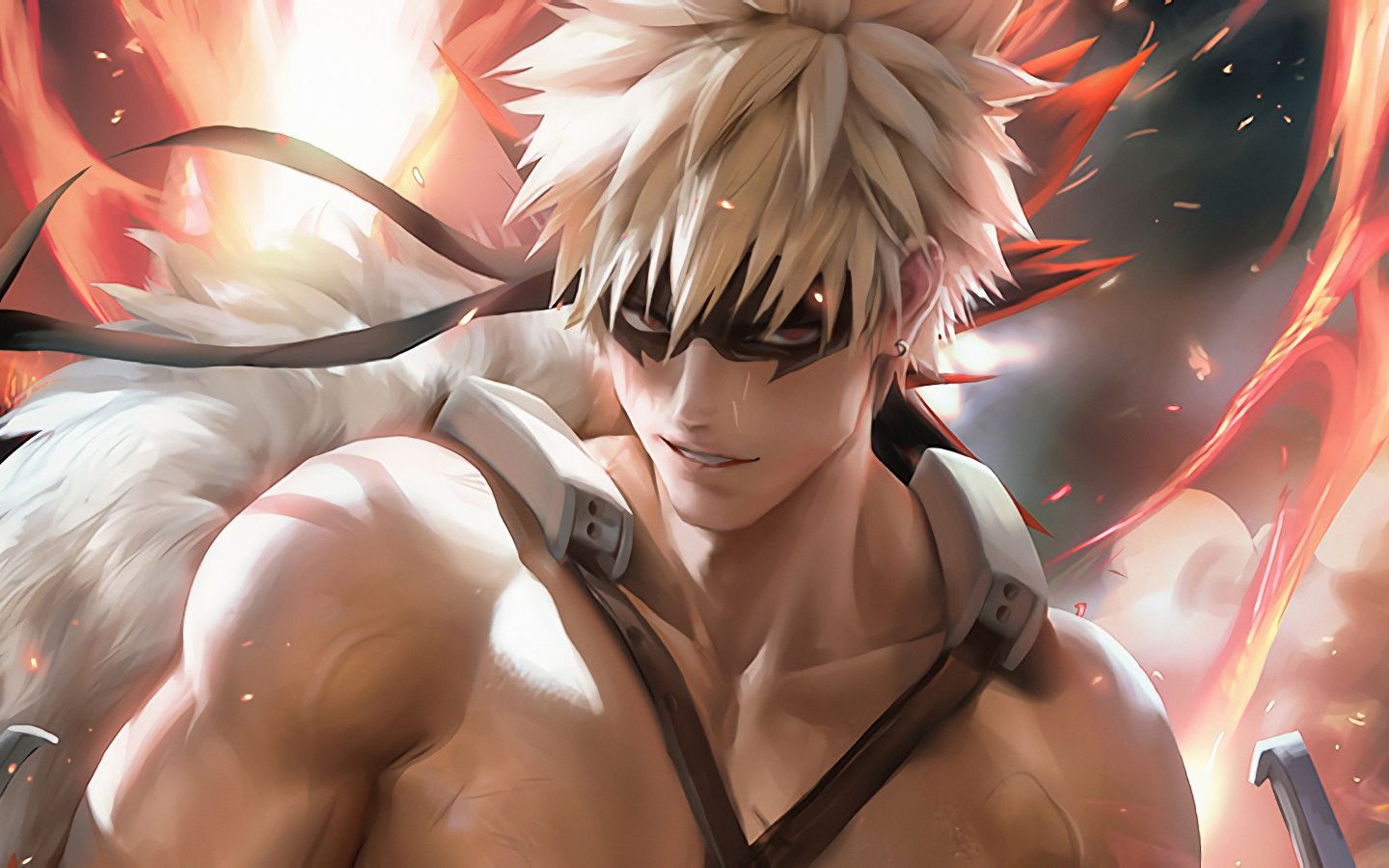 Download Anime boy, Katsuki Bakugo, Boku no Hero Academia, art wallpaper, 1440x900, Widescreen 16:10, Widescreen