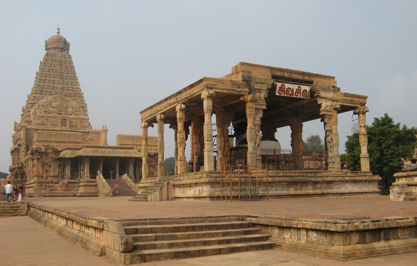Wallpaper landscape, temple, at thanjavur image for desktop, section пейзажи