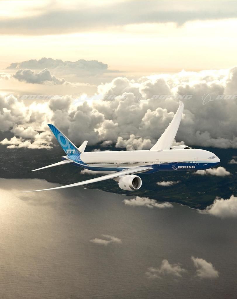 Boeing 777 9 Flies Over Coastline. Boeing Boeing, Plane Wallpaper