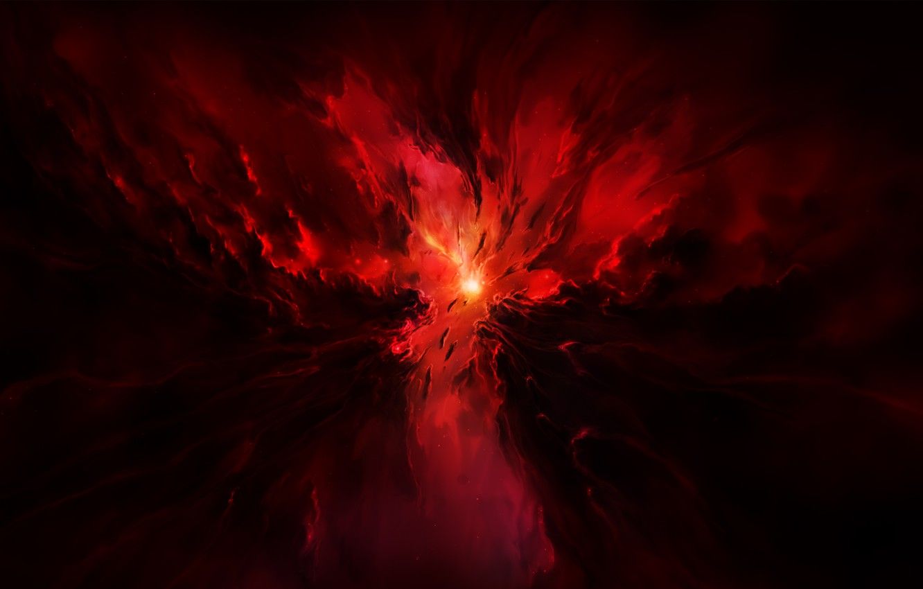Wallpaper Stars, The explosion, Red, Lights, Glow, Stars, Space, Clots image for desktop, section космос