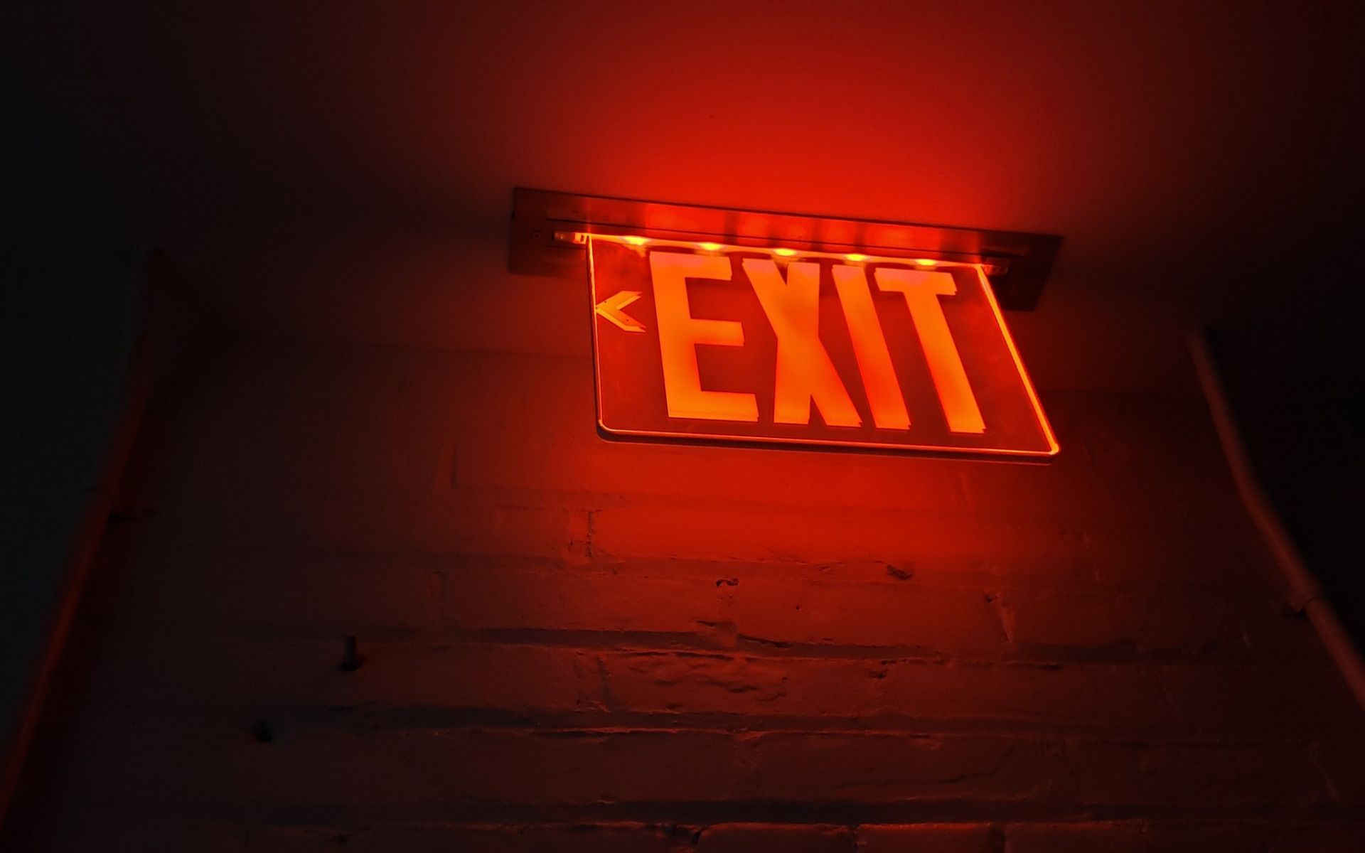 Download wallpaper Exit sign, red neon sign, night, red lights, exit for desktop with resolution 1920x1200. High Quality HD picture wallpaper