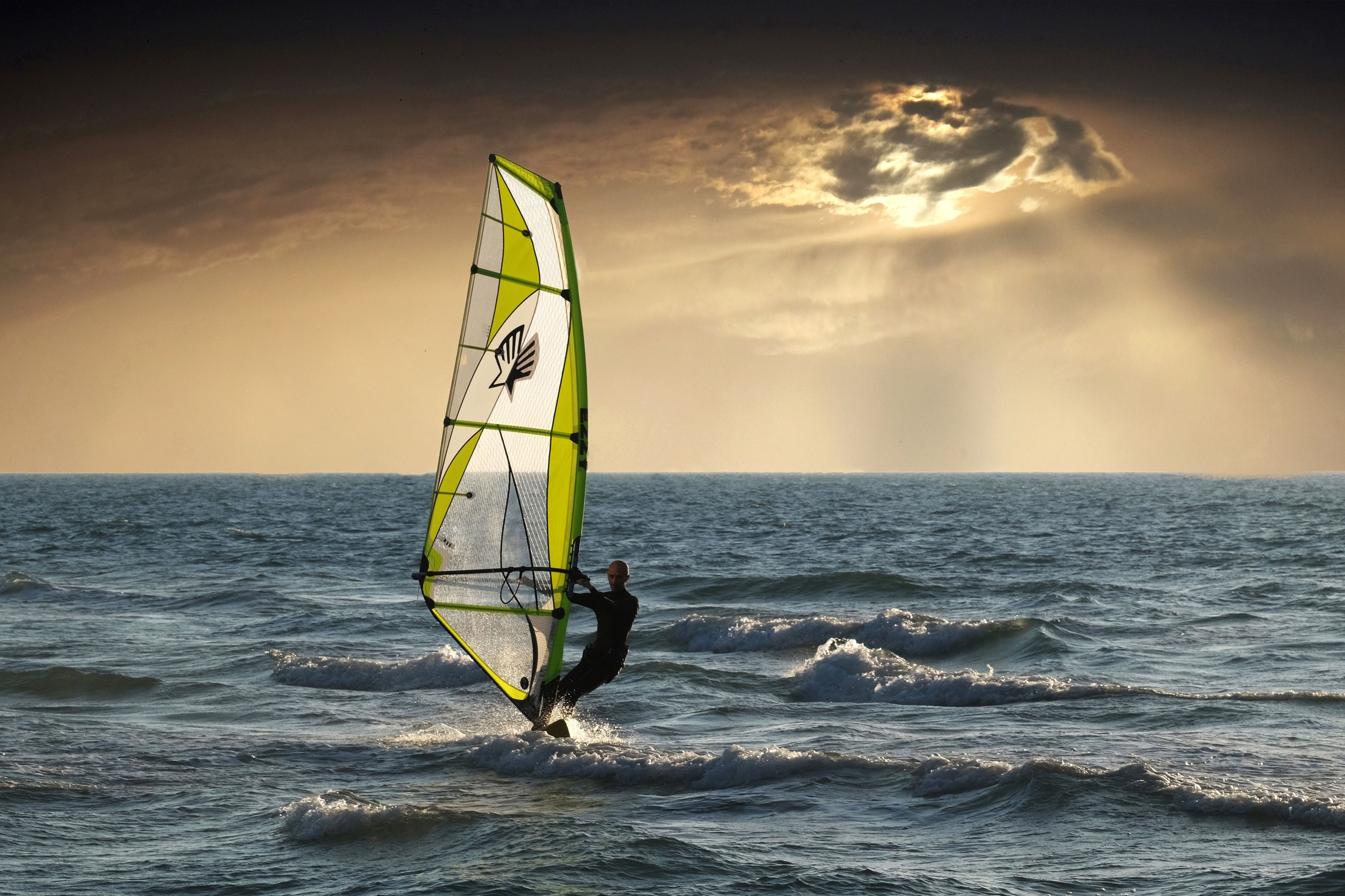 Man Riding on Wind Surfing · Free
