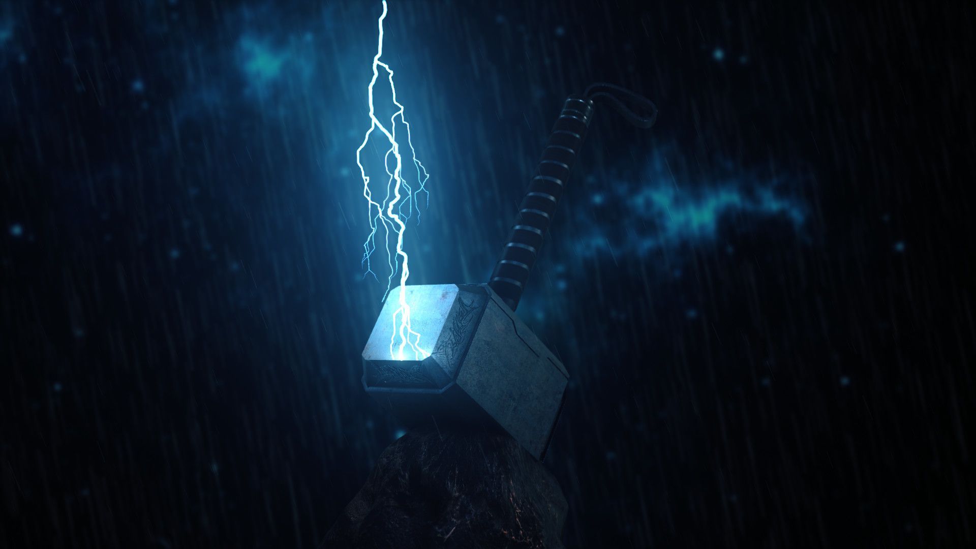 Thor with Mjolnir and Stormbreaker iPhone Wallpaper 1 - iPhone Wallpapers
