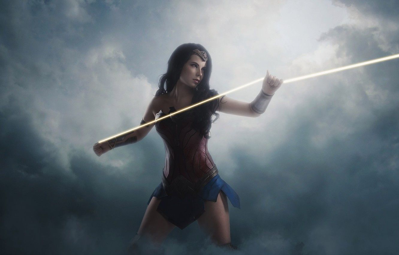 Wallpaper cinema, Wonder Woman, armor, movie, cosplay, brunette, film, warrior, DC Comics, Diana, strong, gauntlet, Themyscira, Lasso of Truth image for desktop, section фантастика