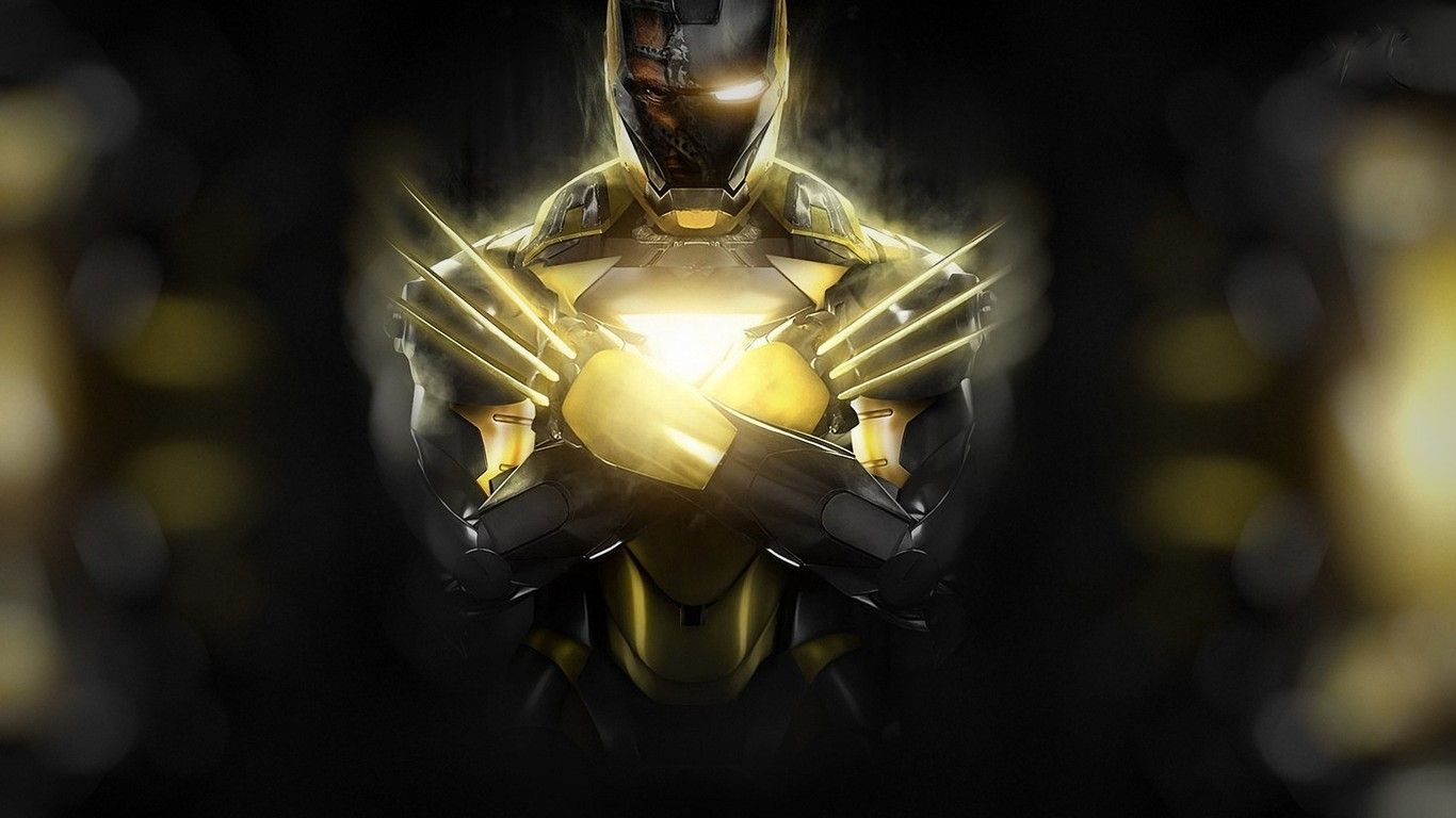 Iron Man, Wolverine, Superhero, Adamantium, Claws, Glowing, Crossover Wallpaper HD / Desktop and Mobile Background