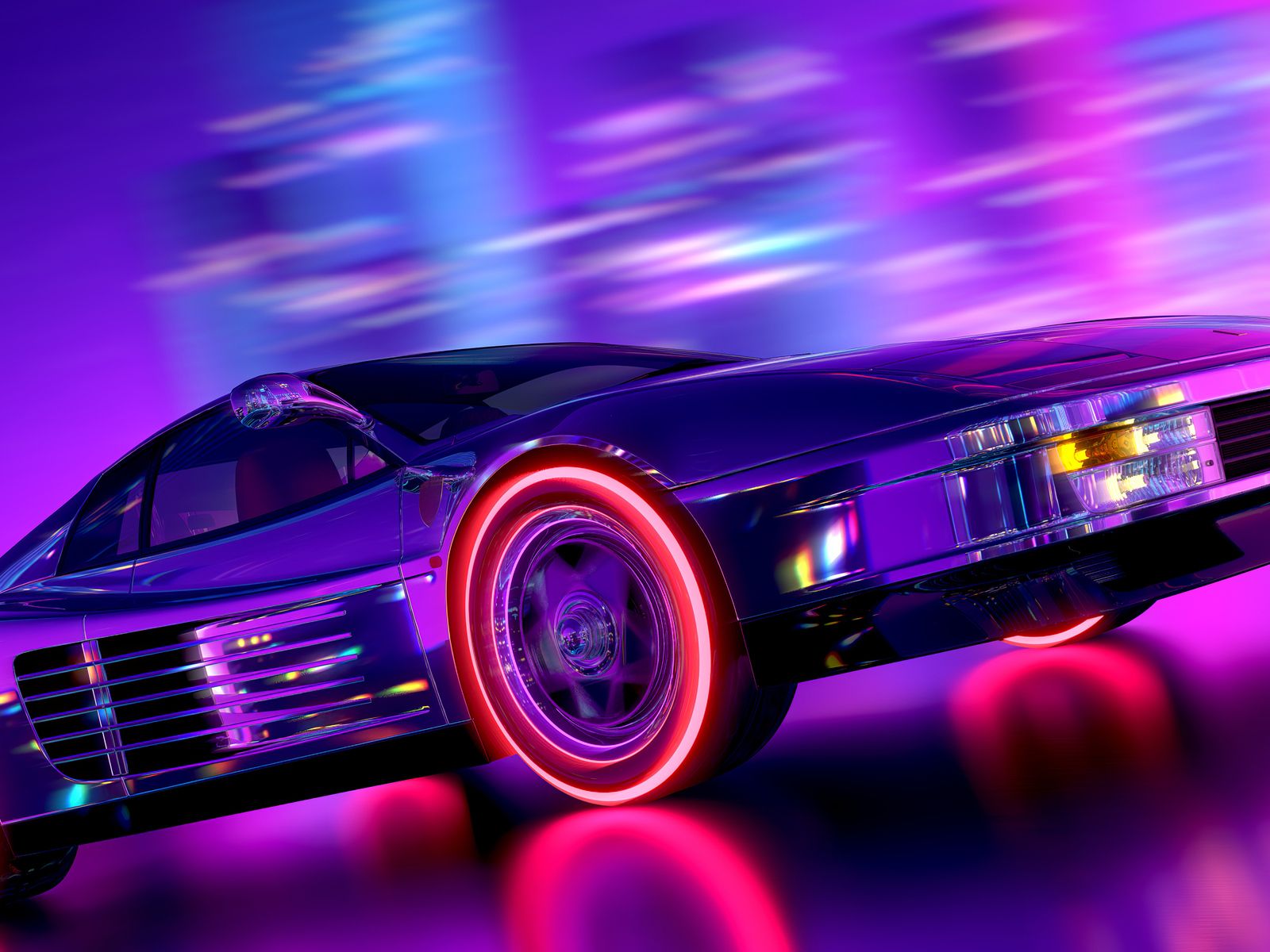 Retrowave Car Night 4k 1600x1200 Resolution HD 4k Wallpaper, Image, Background, Photo and Picture
