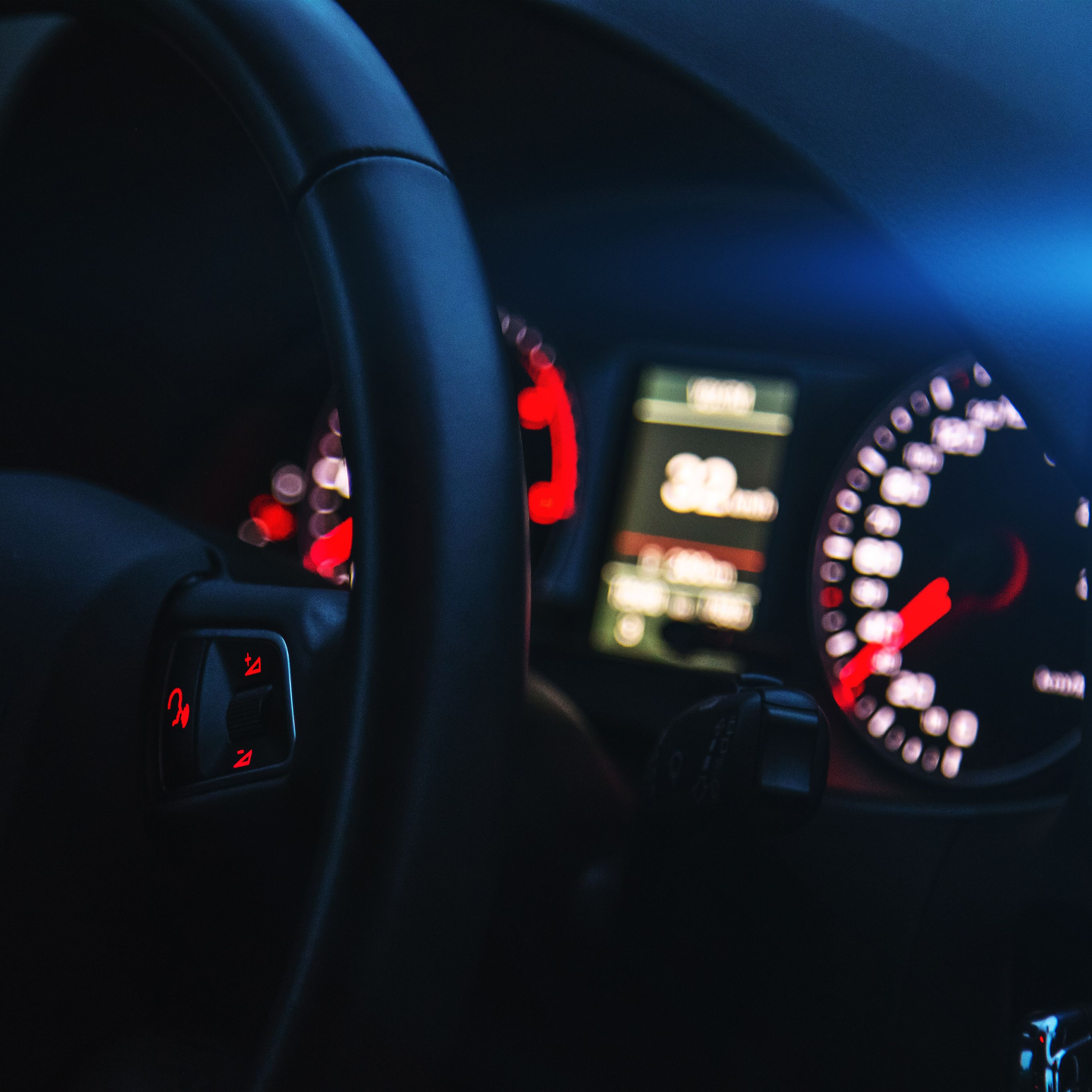 Car Audi Drive Interior Motor Man Dark Night Wallpaper