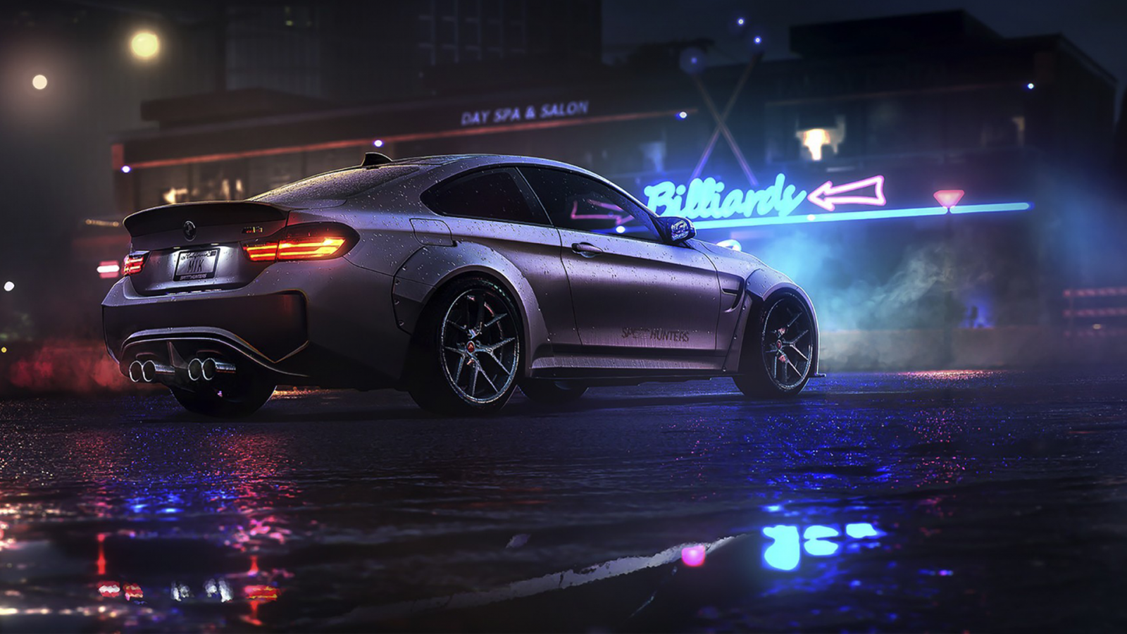 Download 1600x900 Bmw, Side View, Water Drops, Night, Sport, Cars Wallpaper