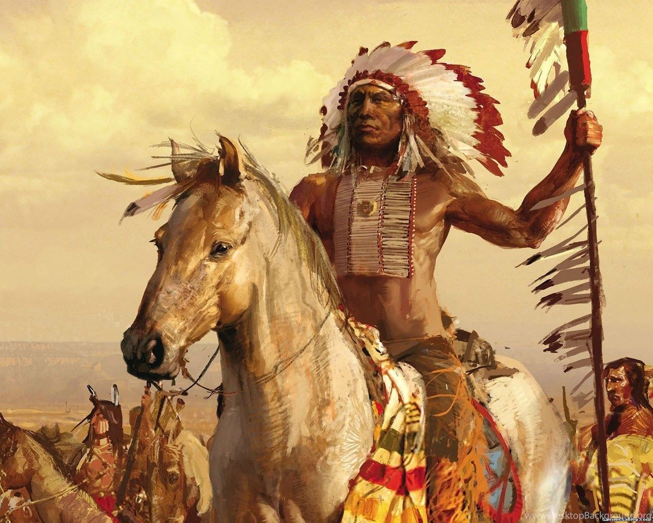 Native American Warrior Wallpaper Desktop Background