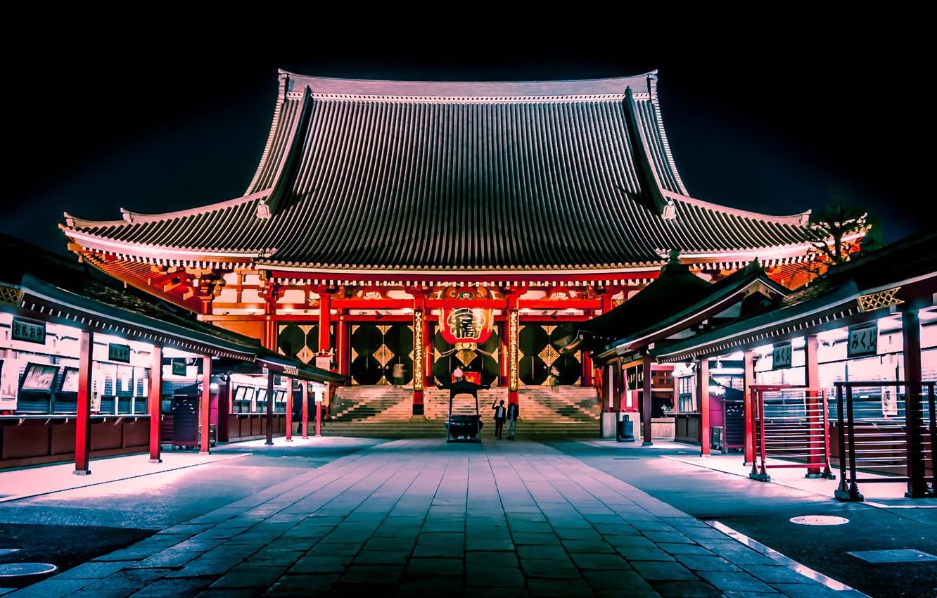 Wallpaper Tokyo, Japan, Night Street, The Senso JI Temple, Senso Ji Supplied With Image For Desktop, Section город