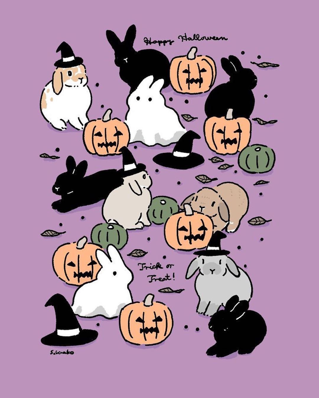 森山標子/Schinako on Instagram: “Day 21 #Halloween rabbits #ハロウィン のうさぎさんたち #inktober #Inktober2019 * #illustration#art#draw. Bunny art, Bunny artwork, Bunny wallpaper