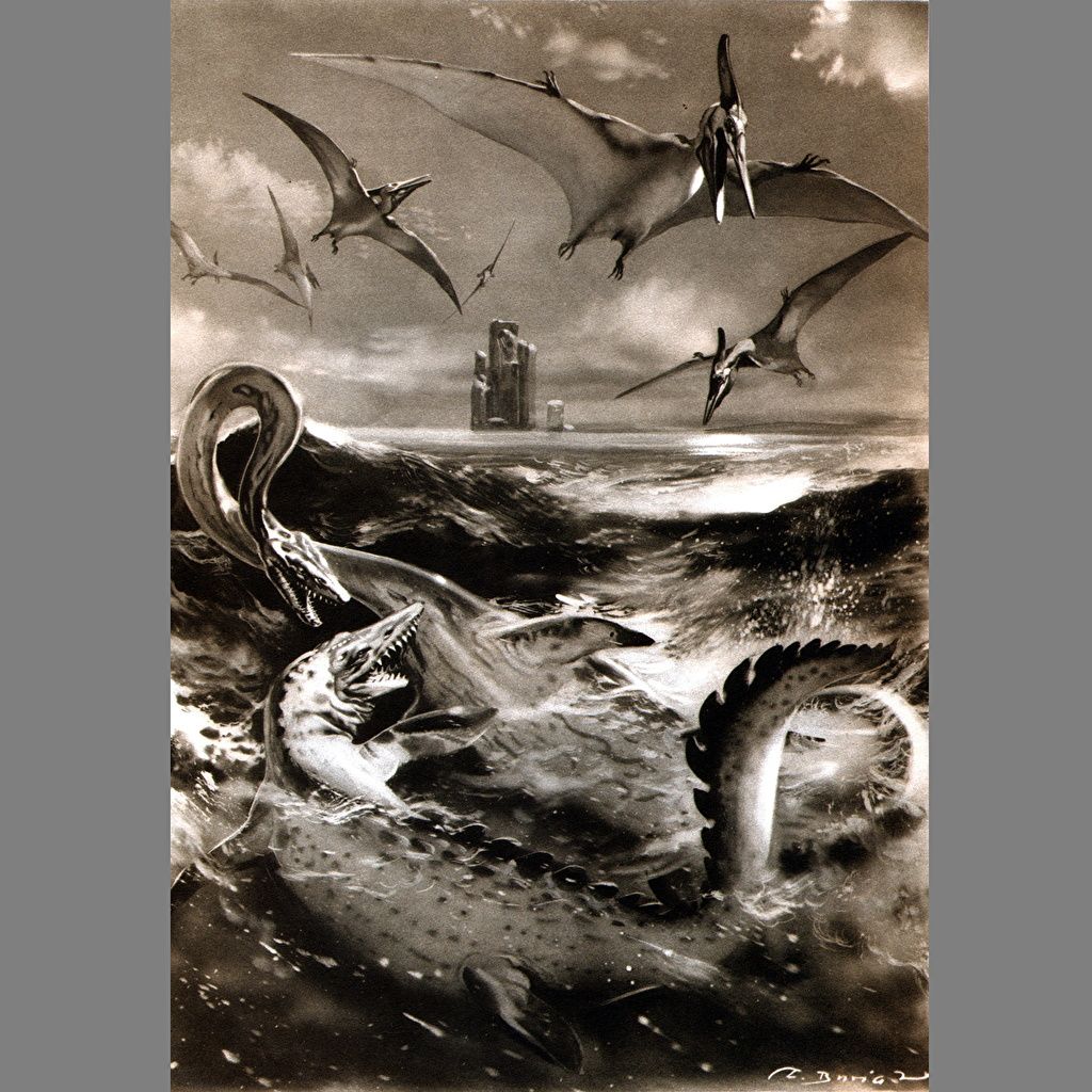 Wallpaper Zdenek Burian Underwater Ancient animals Elasmosaurus