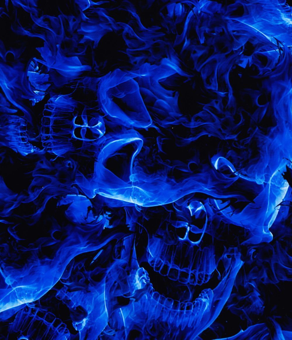 Blue Fire Skull Wallpaper Free Blue Fire Skull Background