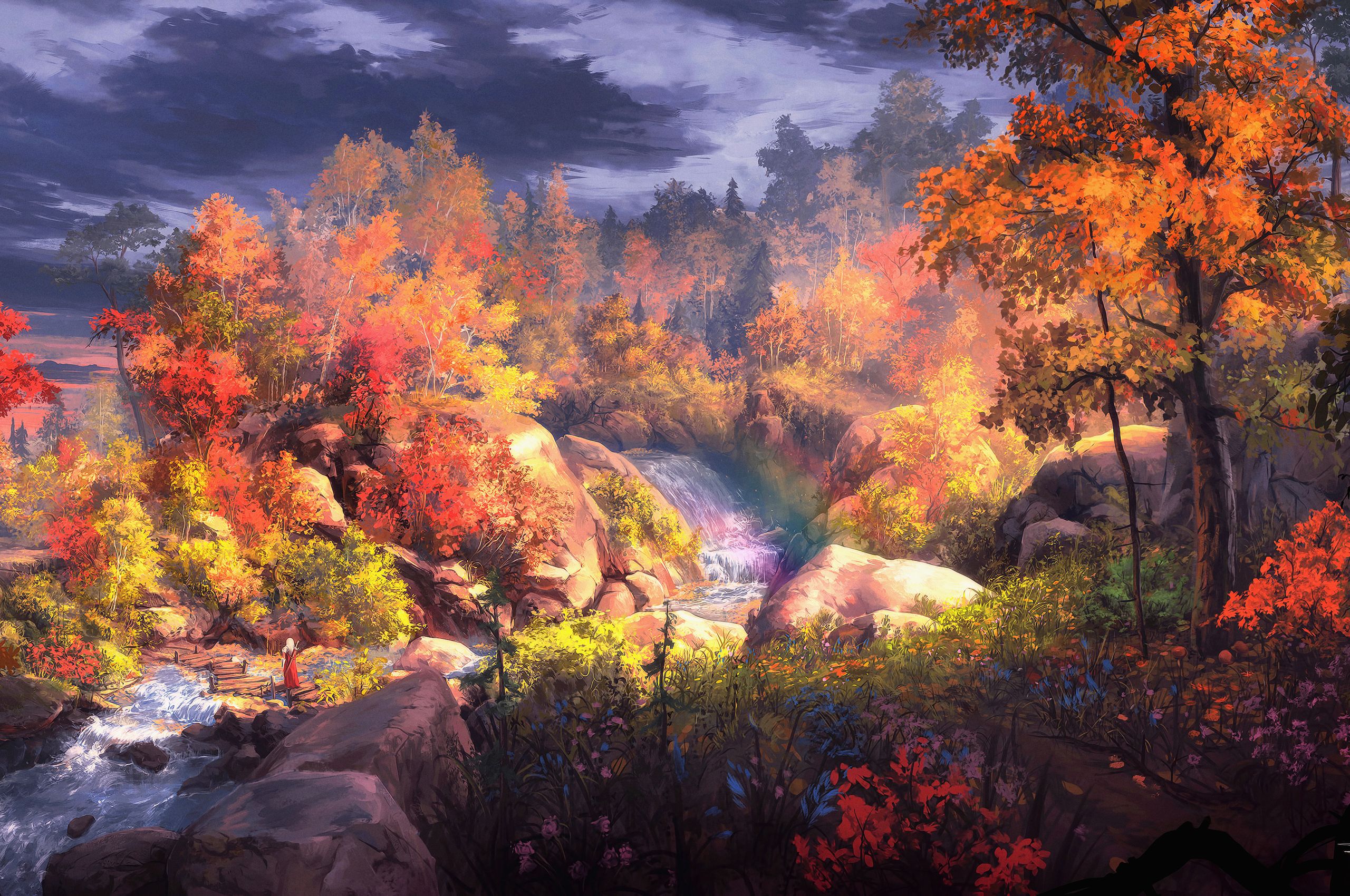 Fantasy Autumn Painting 4k Chromebook Pixel HD 4k Wallpaper, Image, Background, Photo and Picture