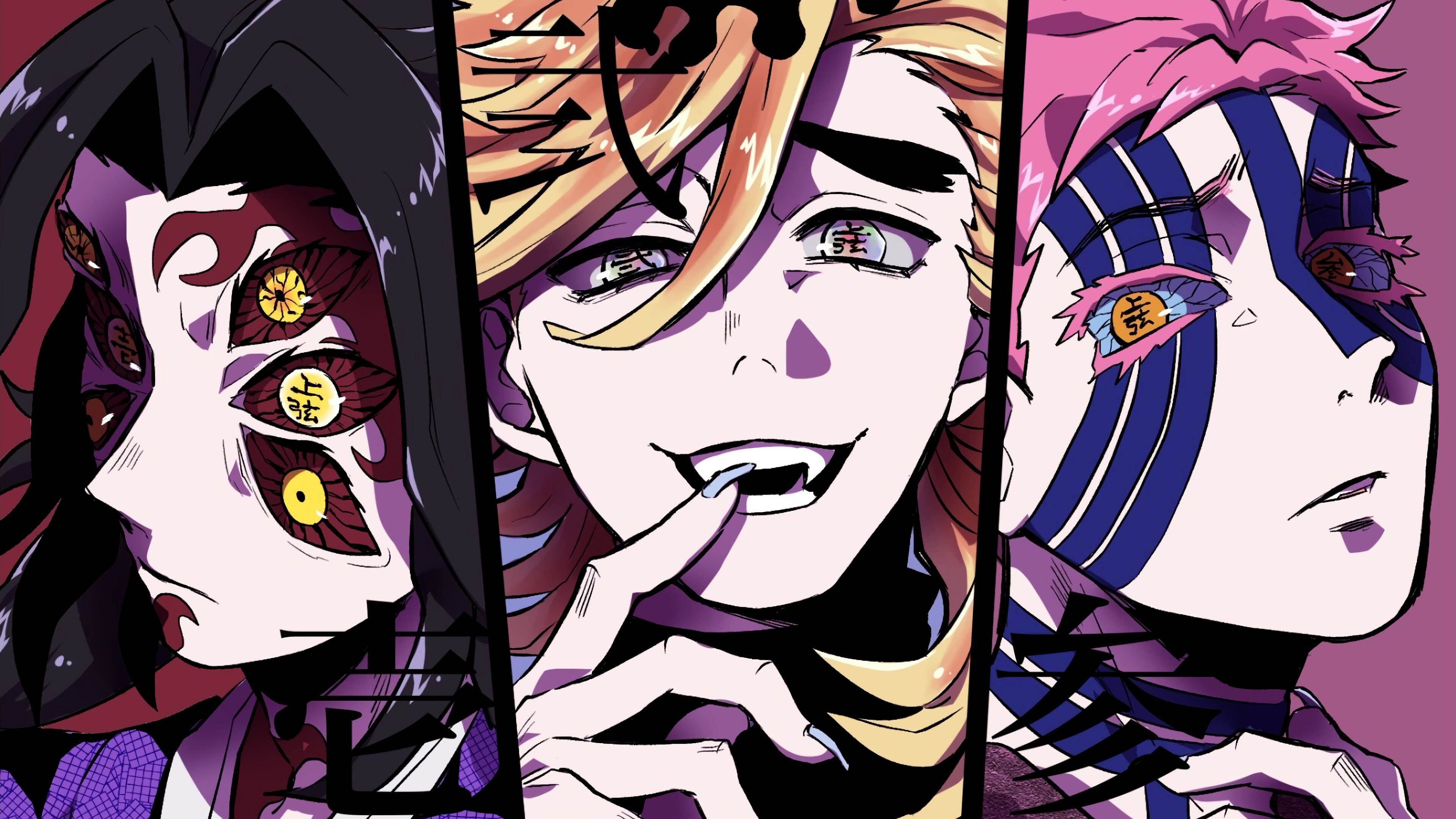 Kimetsu no Yaiba Upper Moon Demons UHD 4K Wallpaper