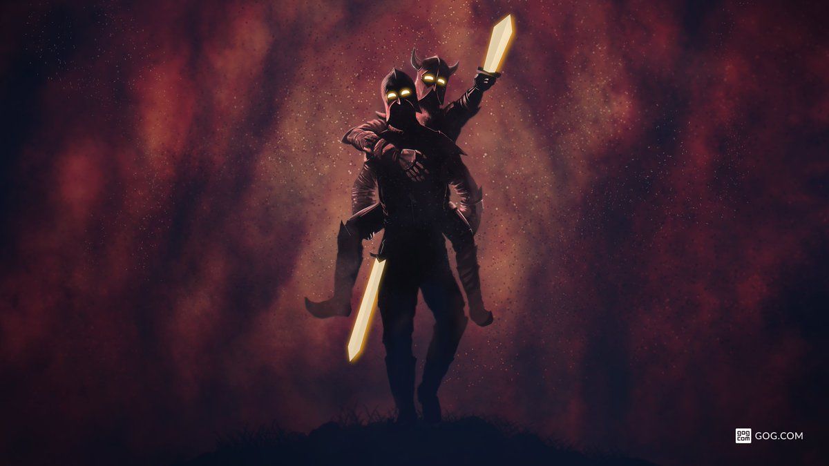 GOG.COM also have this fancy wallpaper for you. To remind you that a friend in need is a friend indeed, but a friend with a sword is better