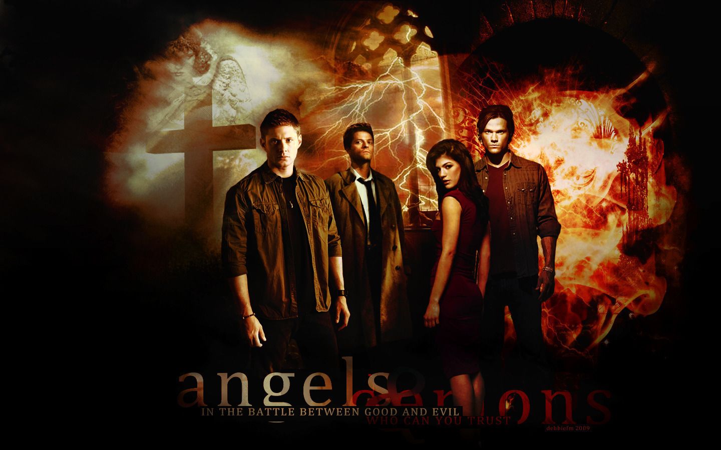 Angels and Demons Girls Wallpaper