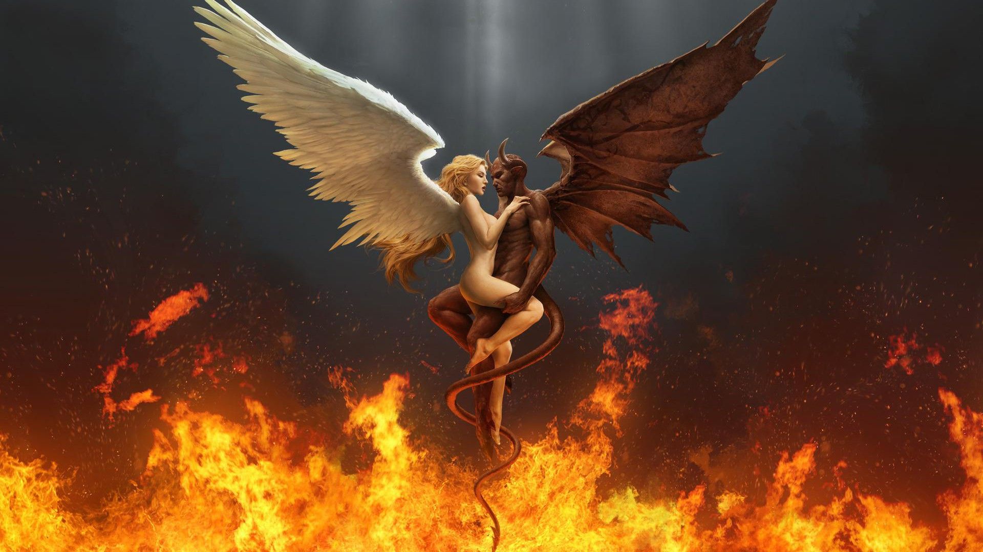 Demon Angel Wallpaper And Devil Love Wallpaper & Background Download