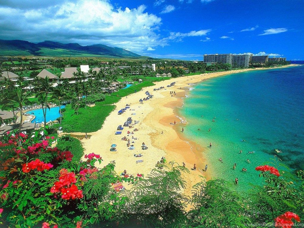 Kaanapali Beach Maui Hawaii Free Wallpaper In Free Desktop Desktop Background